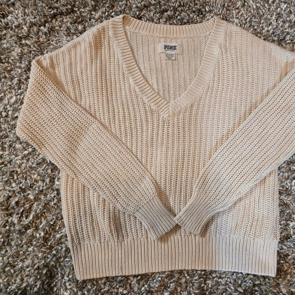 Victoria's Secret Pink cream sweater Size XS